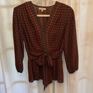 Max Studio Brown Patterned Blouse